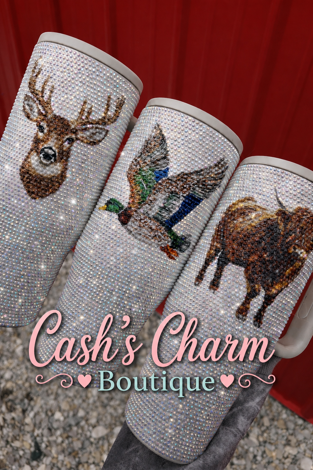 Rhinestone Highland Cow Tumbler