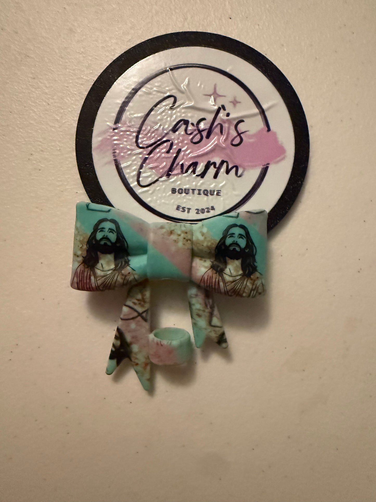 Colorful Jesus Bow Straw Topper