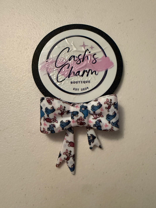 Blue Guy and Pig Bow Straw Topper